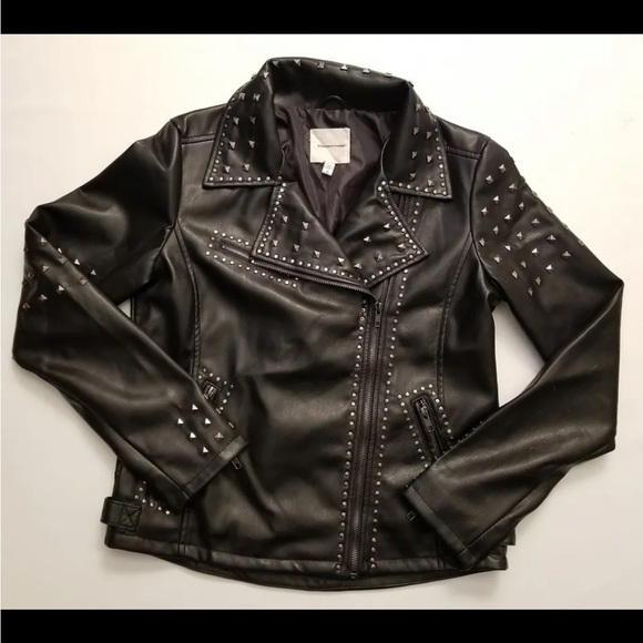 Silence + Noise Urban Outfitters Irina Studded Moto Embroidered Leather NEW - Picture 6 of 8